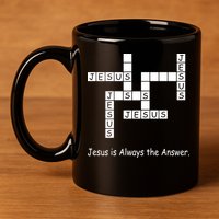 Jesus Is Always The Answer Christianity Crossword 11oz C Handle Ceramic Mug