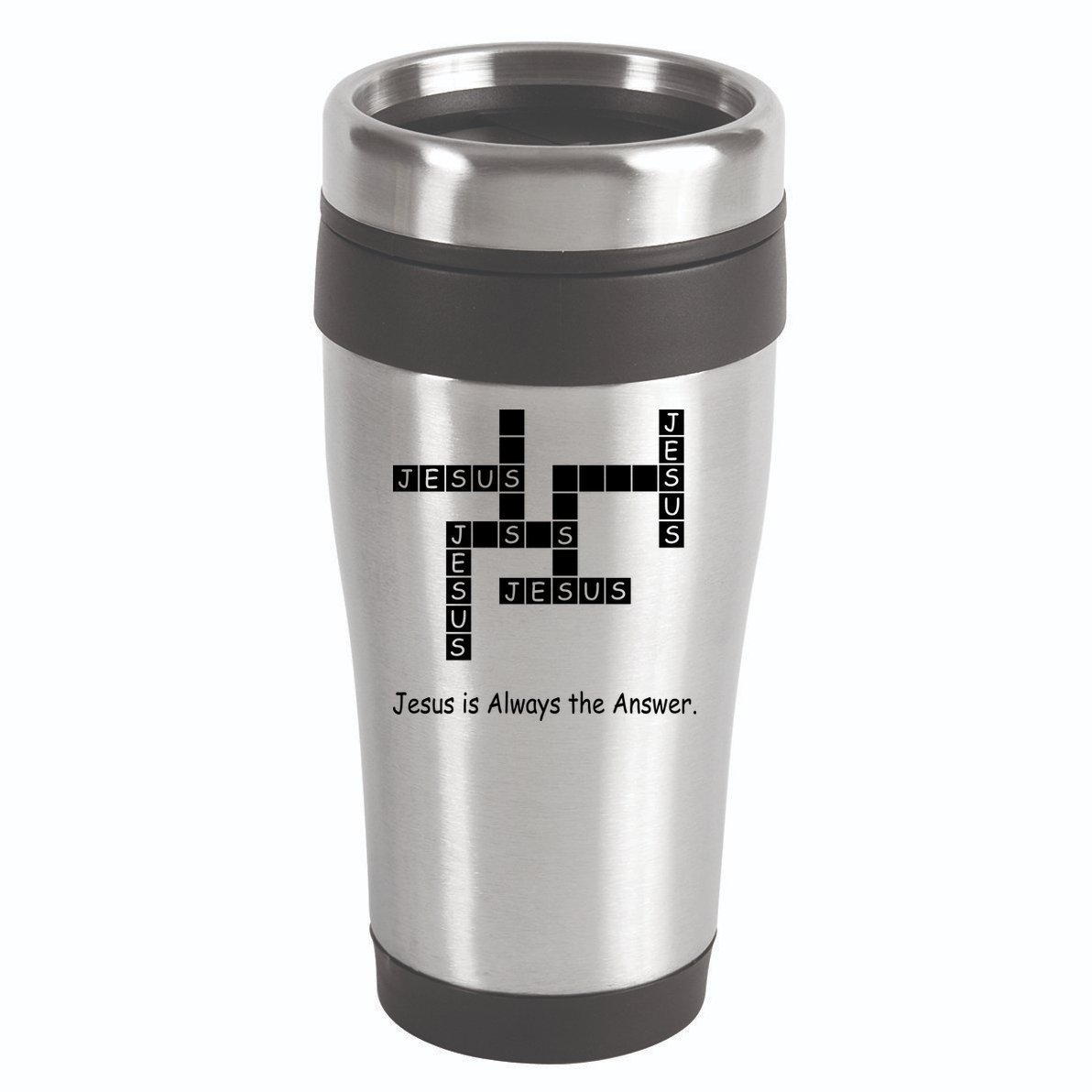 Jesus Is Always The Answer Christianity Crossword 16oz Travel Tumbler