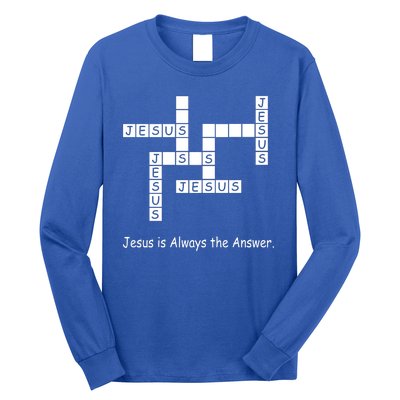 Jesus Is Always The Answer Christianity Crossword Long Sleeve Shirt