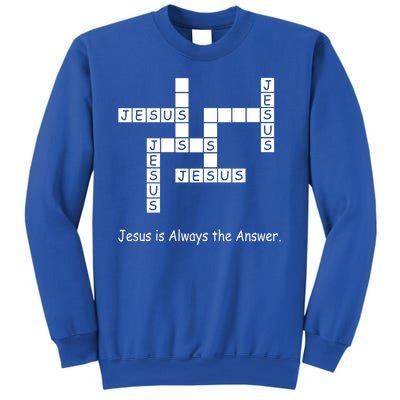 Jesus Is Always The Answer Christianity Crossword Sweatshirt