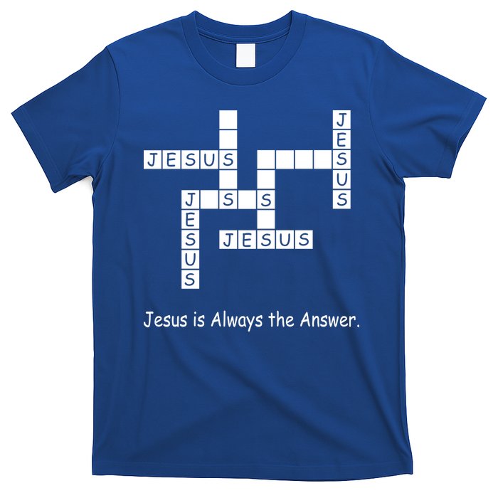 Jesus Is Always The Answer Christianity Crossword T-Shirt