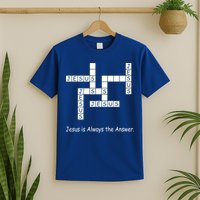 Jesus Is Always The Answer Christianity Crossword T-Shirt