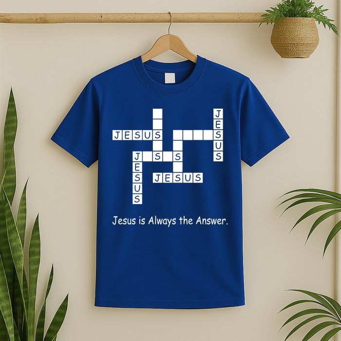 Jesus Is Always The Answer Christianity Crossword T-Shirt