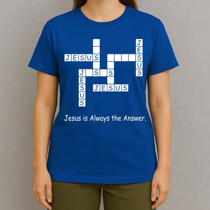 Jesus Is Always The Answer Christianity Crossword T-Shirt