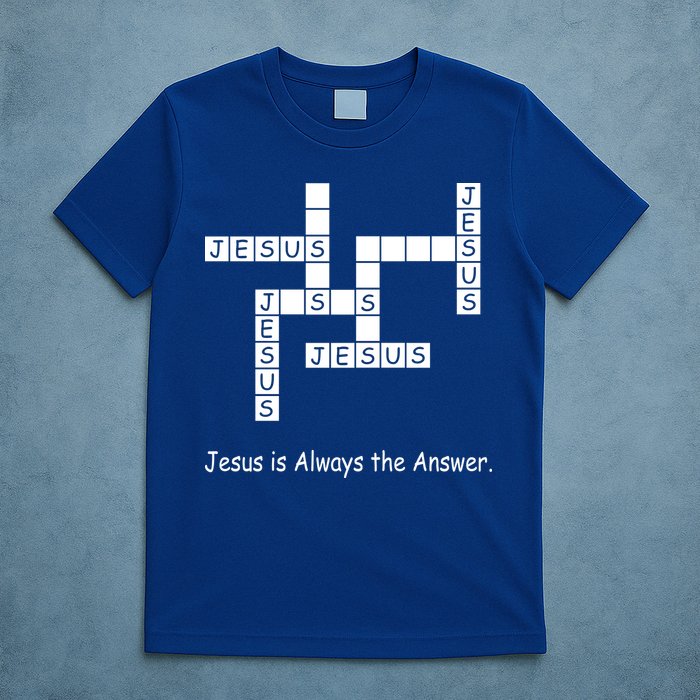 Jesus Is Always The Answer Christianity Crossword T-Shirt