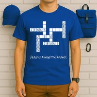 Jesus Is Always The Answer Christianity Crossword T-Shirt