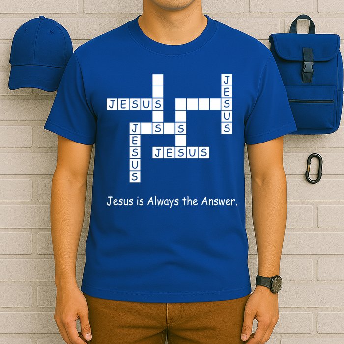 Jesus Is Always The Answer Christianity Crossword T-Shirt