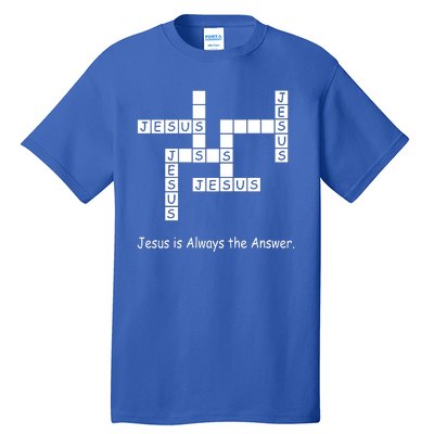 Jesus Is Always The Answer Christianity Crossword Tall T-Shirt