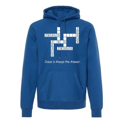 Jesus Is Always The Answer Christianity Crossword Premium Hoodie