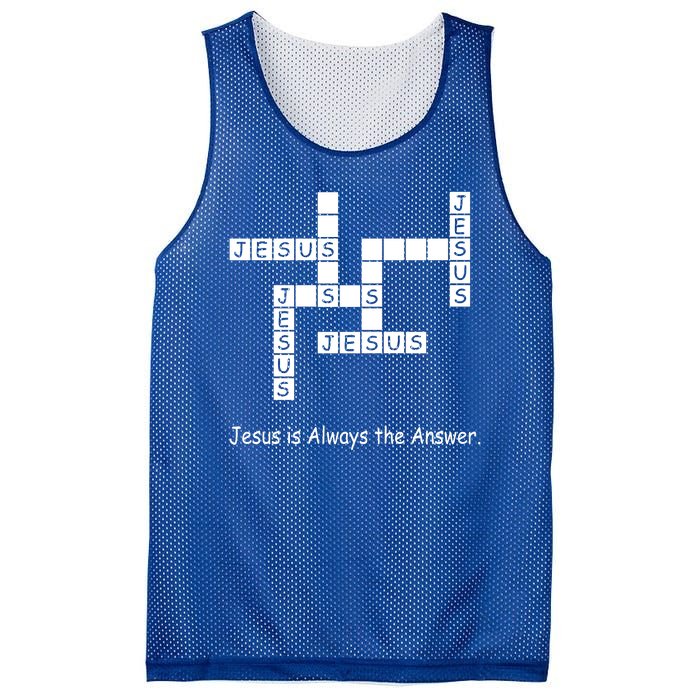 Jesus Is Always The Answer Christianity Crossword Mesh Reversible Basketball Jersey Tank