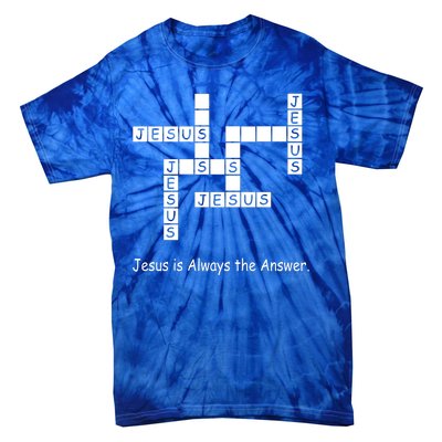 Jesus Is Always The Answer Christianity Crossword Tie-Dye T-Shirt