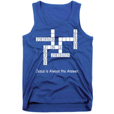 Jesus Is Always The Answer Christianity Crossword Tank Top