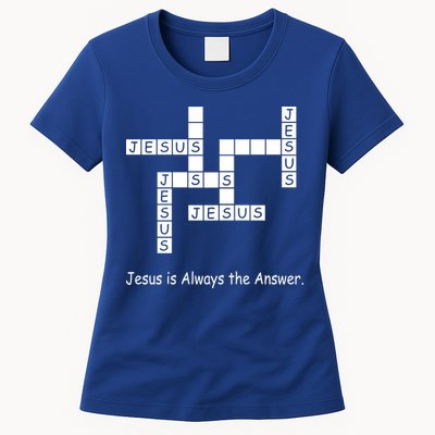 Jesus Is Always The Answer Christianity Crossword Womens T-Shirt
