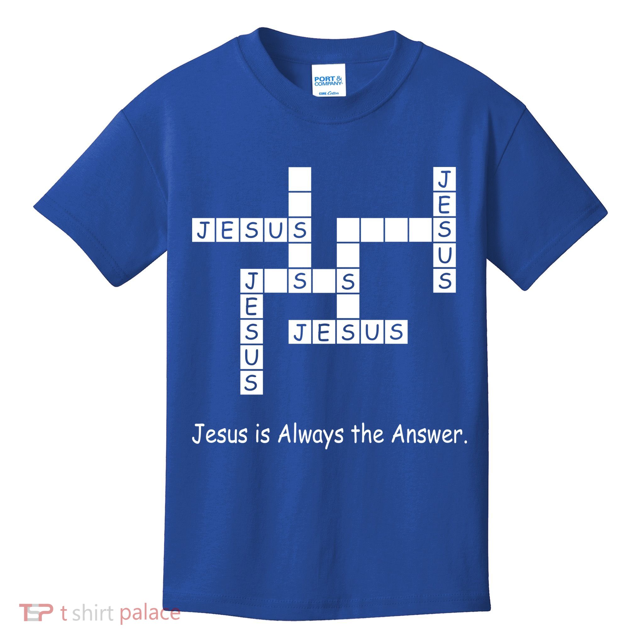 Jesus Is Always The Answer Christianity Crossword Kids T-Shirt