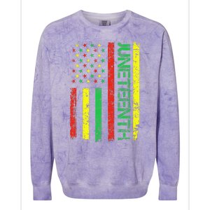 Juneteenth in a Flag for black history day Colorblast Crewneck Sweatshirt