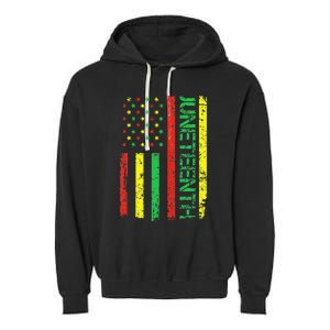 Juneteenth in a Flag for black history day Garment-Dyed Fleece Hoodie