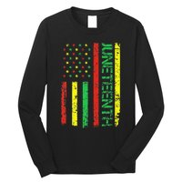 Juneteenth in a Flag for black history day Long Sleeve Shirt