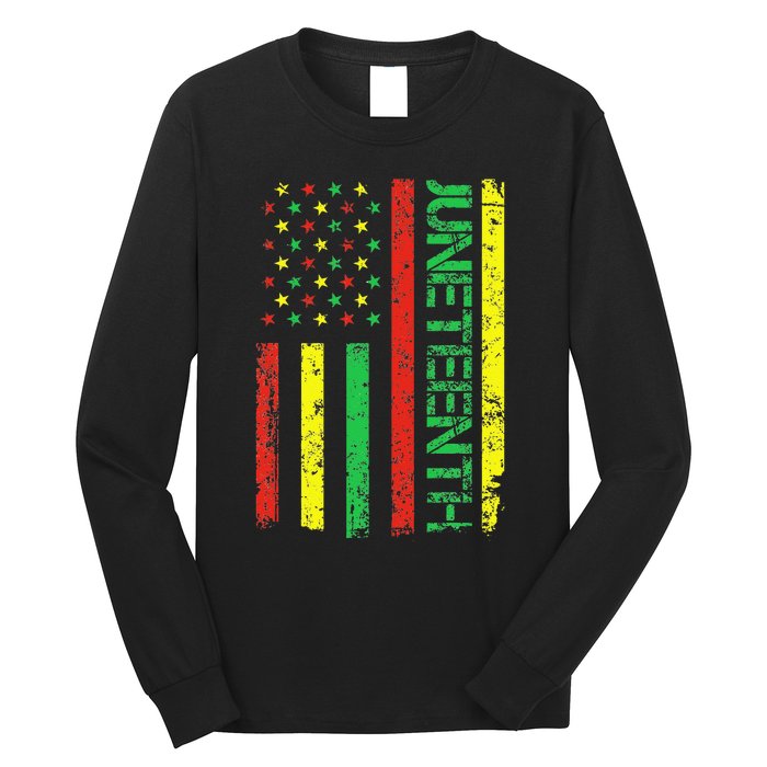 Juneteenth in a Flag for black history day Long Sleeve Shirt