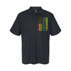 Juneteenth in a Flag for black history day Softstyle Adult Sport Polo