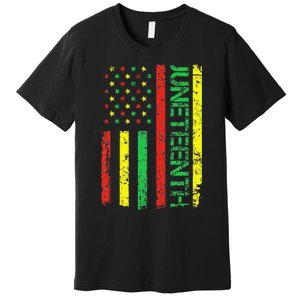 Juneteenth in a Flag for black history day Premium T-Shirt