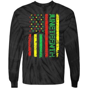 Juneteenth in a Flag for black history day Tie-Dye Long Sleeve Shirt