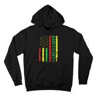 Juneteenth in a Flag for black history day Tall Hoodie