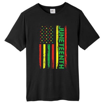 Juneteenth In A Flag For Black History Day Tall Fusion ChromaSoft Performance T-Shirt