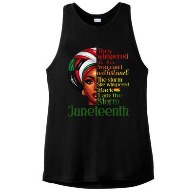 Juneteenth I Am The Storm Black Women Black History Month Ladies PosiCharge Tri-Blend Wicking Tank