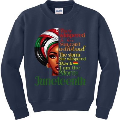 Juneteenth I Am The Storm Black Women Black History Month Kids Sweatshirt