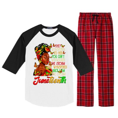 Juneteenth I Am The Storm Black Women Black History Month Raglan Sleeve Pajama Set