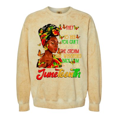 Juneteenth I Am The Storm Black Women Black History Month Colorblast Crewneck Sweatshirt