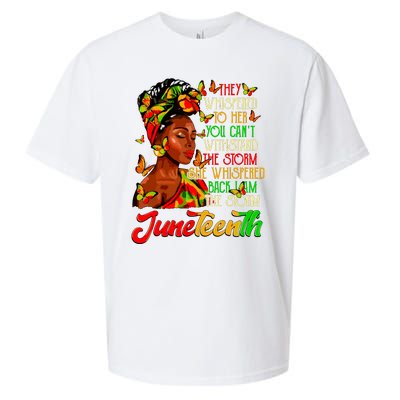 Juneteenth I Am The Storm Black Women Black History Month Sueded Cloud Jersey T-Shirt