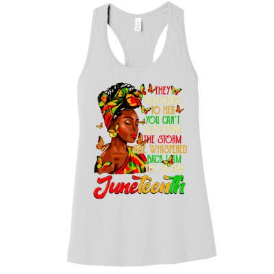 Juneteenth I Am The Storm Black Women Black History Month Women's Racerback Tank