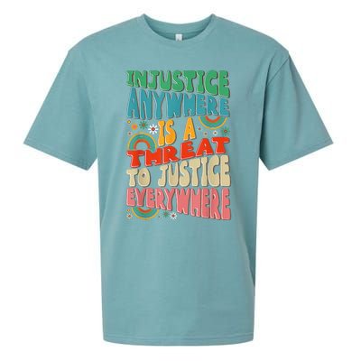 Juneteenth Injustice Anywhere Threat To Justice Everywhere Sueded Cloud Jersey T-Shirt