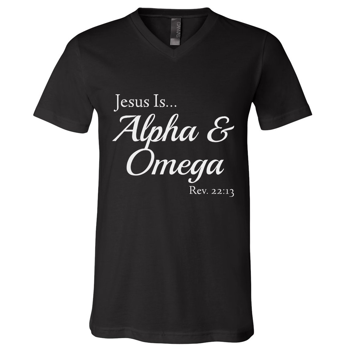 Jesus Is Alpha & Omega Revelation 2213 V-Neck T-Shirt