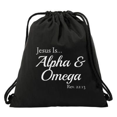 Jesus Is Alpha & Omega Revelation 2213 Drawstring Bag