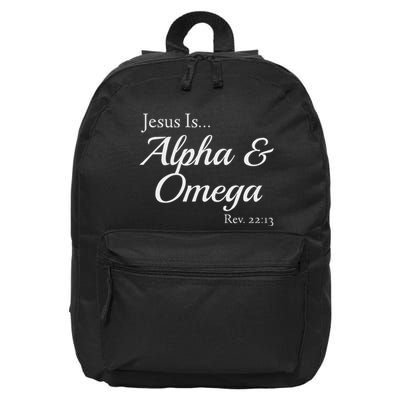 Jesus Is Alpha & Omega Revelation 2213 16 in Basic Backpack