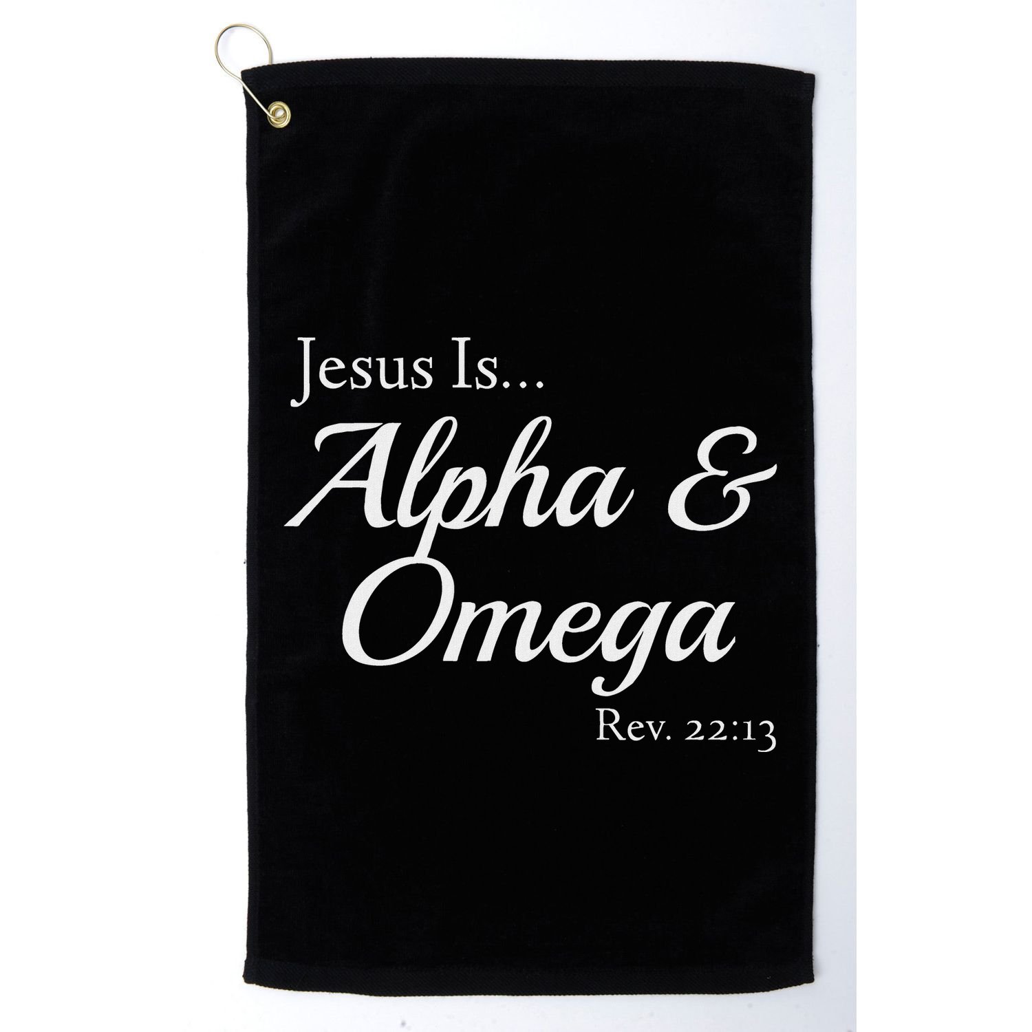 Jesus Is Alpha & Omega Revelation 2213 Golf Towel