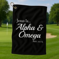 Jesus Is Alpha & Omega Revelation 2213 Golf Towel