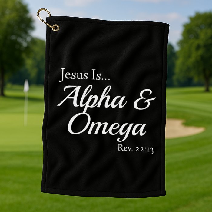 Jesus Is Alpha & Omega Revelation 2213 Golf Towel