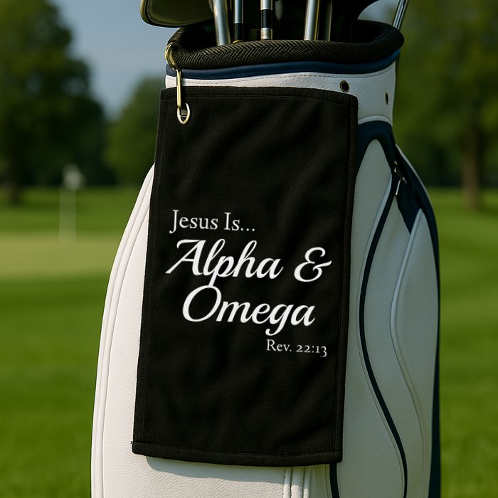 Jesus Is Alpha & Omega Revelation 2213 Golf Towel