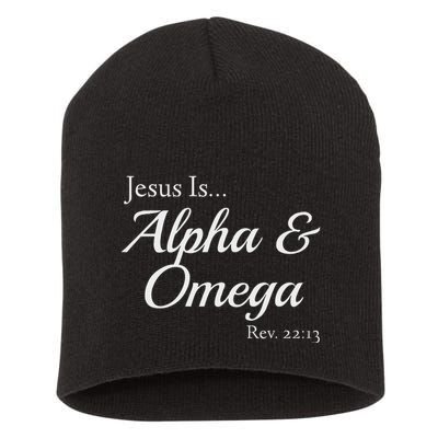 Jesus Is Alpha & Omega Revelation 2213 Short Acrylic Beanie