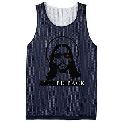 Jesus Ill Be Back Funny Christian Jesus Christ Gift Mesh Reversible Basketball Jersey Tank