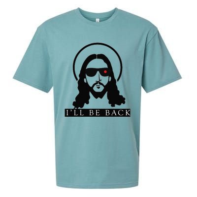 Jesus Ill Be Back Funny Christian Jesus Christ Gift Sueded Cloud Jersey T-Shirt