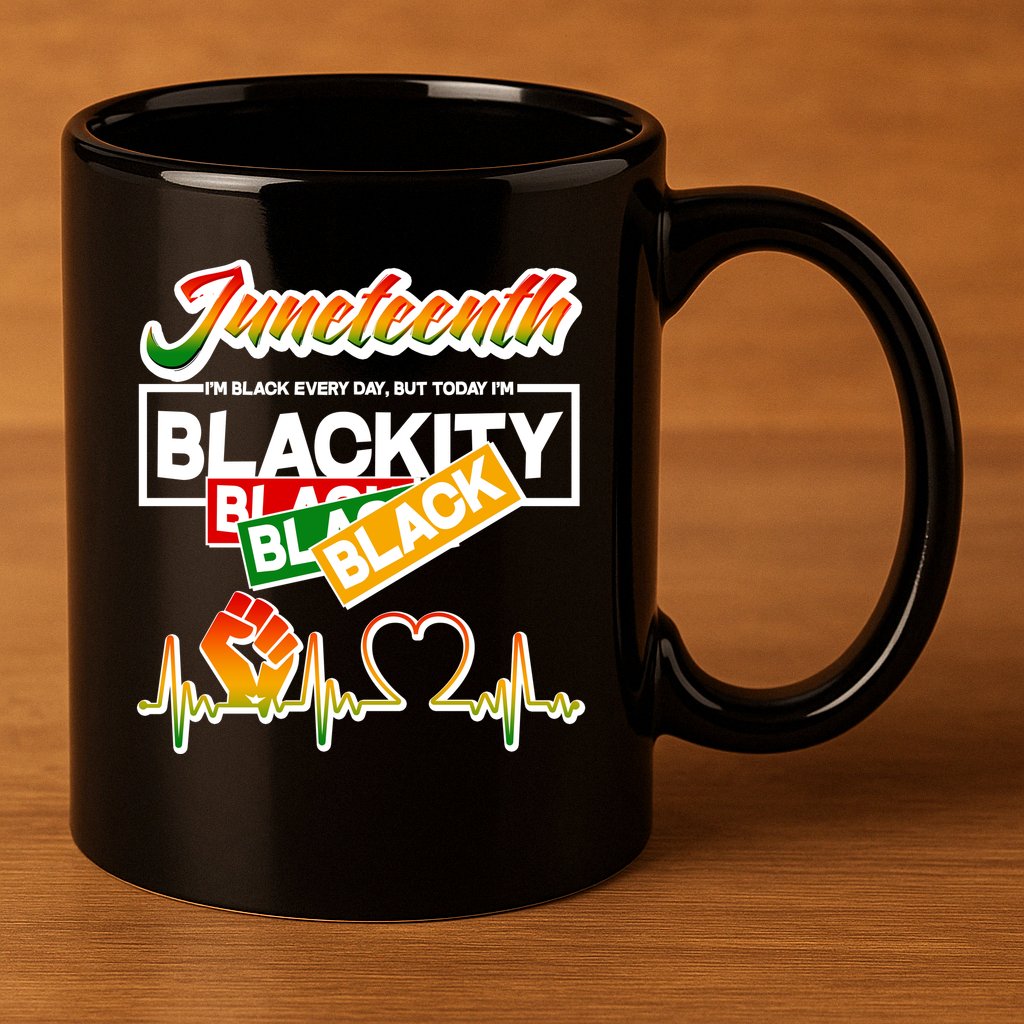 Juneteenth I'm Black Every Day But Today I'm Blackity Black 11oz C Handle Ceramic Mug