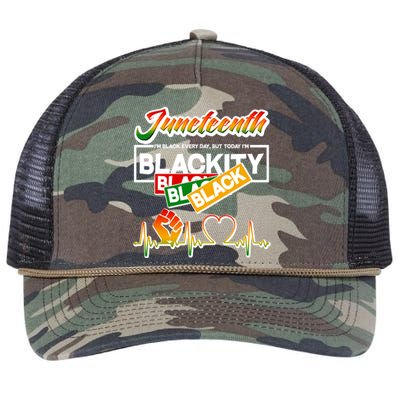 Juneteenth I'm Black Every Day But Today I'm Blackity Black Retro Rope Trucker Hat Cap