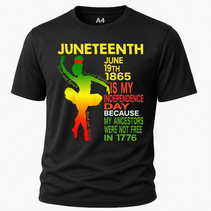 Juneteenth Independence Black Dancer Girl Ballerina Cooling Performance Crew T-Shirt