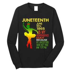 Juneteenth Independence Black Dancer Girl Ballerina Long Sleeve Shirt