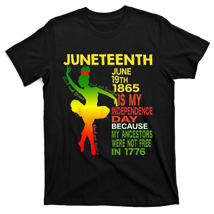 Juneteenth Independence Black Dancer Girl Ballerina T-Shirt