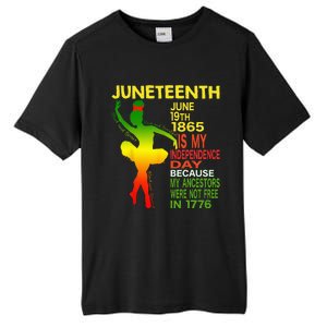 Juneteenth Independence Black Dancer Girl Ballerina Tall Fusion ChromaSoft Performance T-Shirt